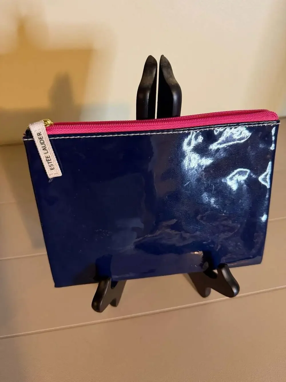 Vintage Estée Lauder Cobalt Blue Vinyl Makeup Bag – Retro Cosmetic Pouch - ,